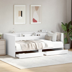 Sofá-cama com gavetas sem colchão 90x200 cm branco