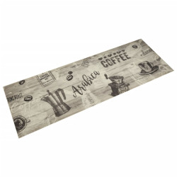 Tapete de cozinha lavável 60x180 cm veludo padrão café cinzento