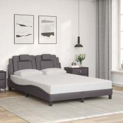 Estrutura de cama viana sem colchão 120x200cm couro artificial cinzento