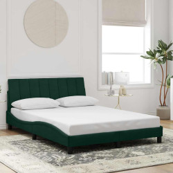 Estrutura de cama sem colchão hanko 140x200 cm veludo verde-escuro