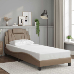 Estrutura de cama viana sem colchão couro artif. 80x200 cm cappuccino