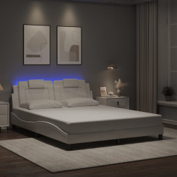 Estrutura de cama viana com LED sem colchão 160x200 cm branco