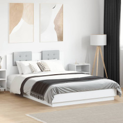 Estrutura cama c/ cabeceira 150x200 cm derivados madeira branco