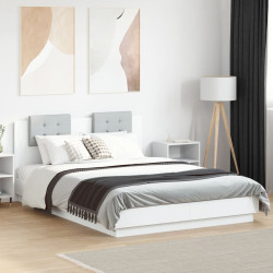Estrutura cama c/ cabeceira 140x200 cm derivados madeira branco