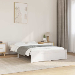 Estrutura cama pequena casal 120x190 cm pinho maciço branco