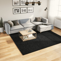 Tapete de pelo curto oviedo 240x240 cm preto
