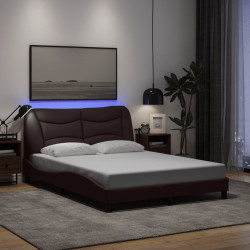 Estrutura de cama com LED sem colchão hvar 140x200 cm tecido