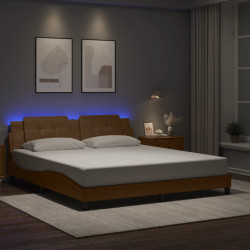 Estrutura de cama com LED sem colchão zadar 180x200 cm cappuccino