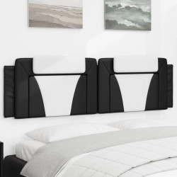 Almofadão de cabeceira viana 180 cm couro artificial preto e branco