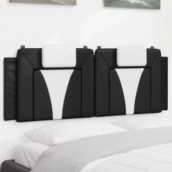 Almofadão de cabeceira viana 152 cm couro artificial preto e branco