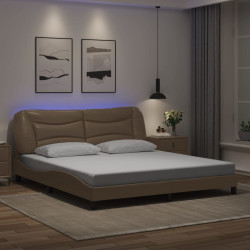 Estrutura de cama com LED sem colchão hvar 180x200 cm cappuccino