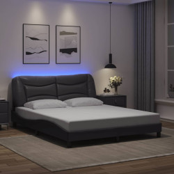 Estrutura de cama com LED sem colchão hvar 160x200cm cinza
