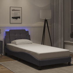 Estrutura de cama com LED sem colchão zadar 90x200cm cinza