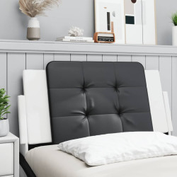 Almofadão de cabeceira zadar 100 cm couro artificial preto e branco
