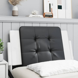 Almofadão de cabeceira zadar 90 cm couro artificial preto e branco