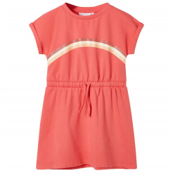 Vestido de criança com cordão cor coral 116