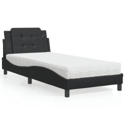 Estrutura de cama sem colchão zadar 80x200 cm couro artificial preto