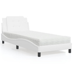 Estrutura de cama sem colchão zadar 90x190 cm couro artificial branco