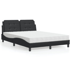 Estrutura de cama sem colchão zadar 140x200 cm couro artificial preto