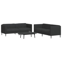 2 Pcs conjunto de sofás tecido preto