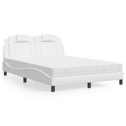 Cama viana com colchão 120x200 cm couro artificial branco