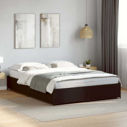 Estrutura de cama 120x190 cm derivados de madeira/metal preto