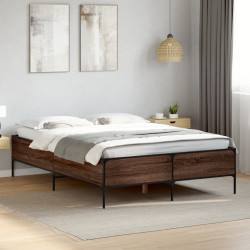 Estrutura de cama 160x200cm derivados madeira/metal
