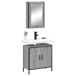 2 Pcs conjunto móveis wc derivados de madeira sonoma cinza