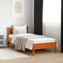 Cama sem colchão 100x200 cm pinho maciço castanho-mel
