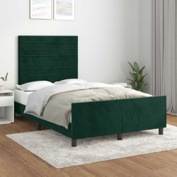 Estrutura de cama com colchão verde escuro 120x190 cm veludo