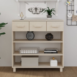 Mesa consola hamar 90x35x90 cm pinho maciço castanho-mel