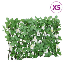 Treliça de hera artificial extensível 5 pcs 180x30 cm verde