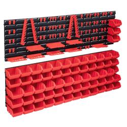 141 pcs kit caixas arrumação c/ painéis parede vermelho e preto