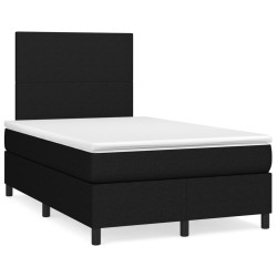 Cama boxspring com colchão 120x190 cm tecido preto