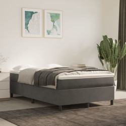 Estrutura de cama com molas 120x200 cm veludo cinzento-escuro