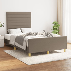 Estrutura de cama sem colchão 120x190cm tecido cinzento