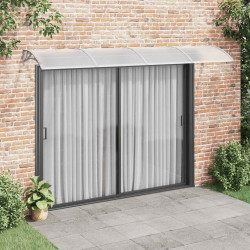 Toldo para porta 350x75 cm policarbonato cinzento/transparente