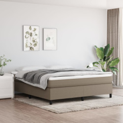 Estrutura de cama com molas 160x200 cm tecido castanho-acinzentado