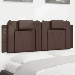 Almofadão de cabeceira viana 140 cm couro artificial castanho