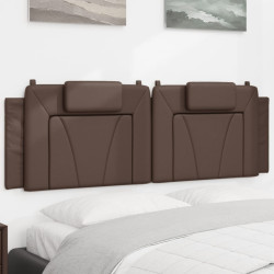 Almofadão de cabeceira viana 160 cm couro artificial castanho