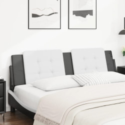 Almofadão de cabeceira zadar 183 cm couro artificial branco e preto