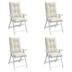 Almofadões para cadeiras altas 4 pcs mesclado tecido creme
