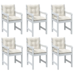 Almofadões lombares p/ cadeiras 6pcs mesclado tecido creme