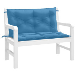 Almofadões banco jardim 2pcs 100x50x7cm mesclado tecido azul