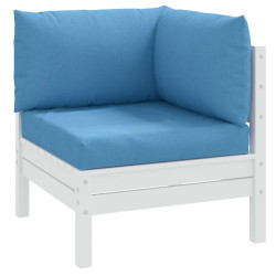 Almofadões de paletes 3 pcs mesclado tecido azul