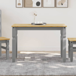 Mesa de jantar corona 112x60x75 cm madeira pinho maciça cinza
