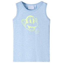 T-shirt de manga cava para criança azul-suave 128