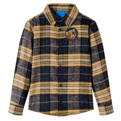 Camisa de xadrez para criança amarelo e preto 116