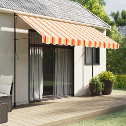 Tecido de substituição para sanefa de toldo 350 cm riscas amarelo/laranja