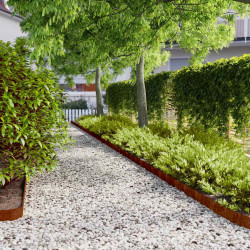 Bordas de relvado 10 pcs 10x103 cm aço corten flexível